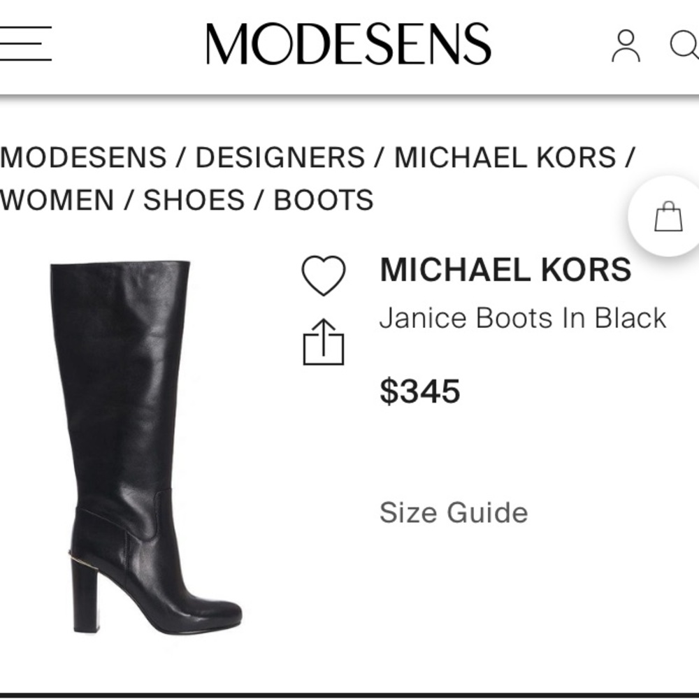 🖤Michael Kors Janice Leather Tall Boots in black color.